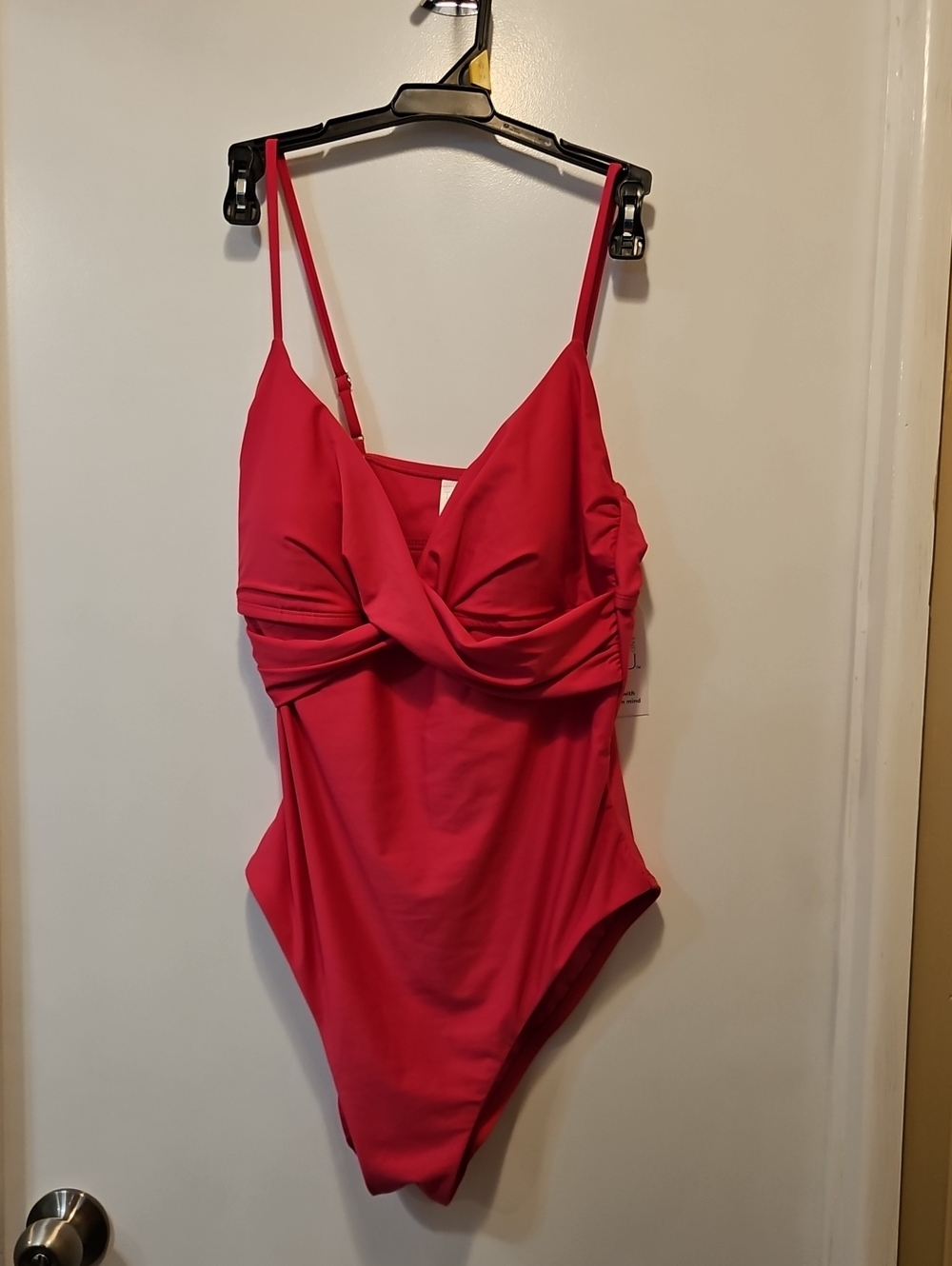Time and Tru Hot Pink Twist-Front One-Piece Swimsuit